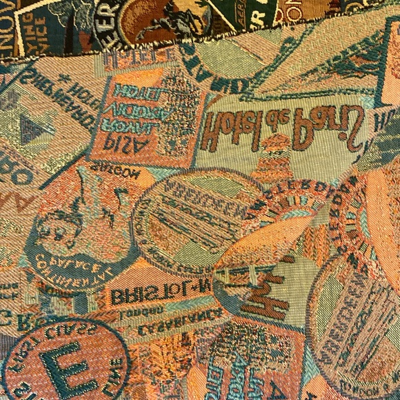 4 Yards of 50” Wide Travel Print Tapestry Fabric - Picture 3 of 4